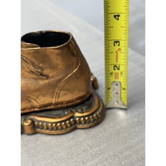 VTG Alice Ames Boston MA Bronze Baby Shoe Tray Pencil Coin Holder Desk Office - Picture 8 of 10
